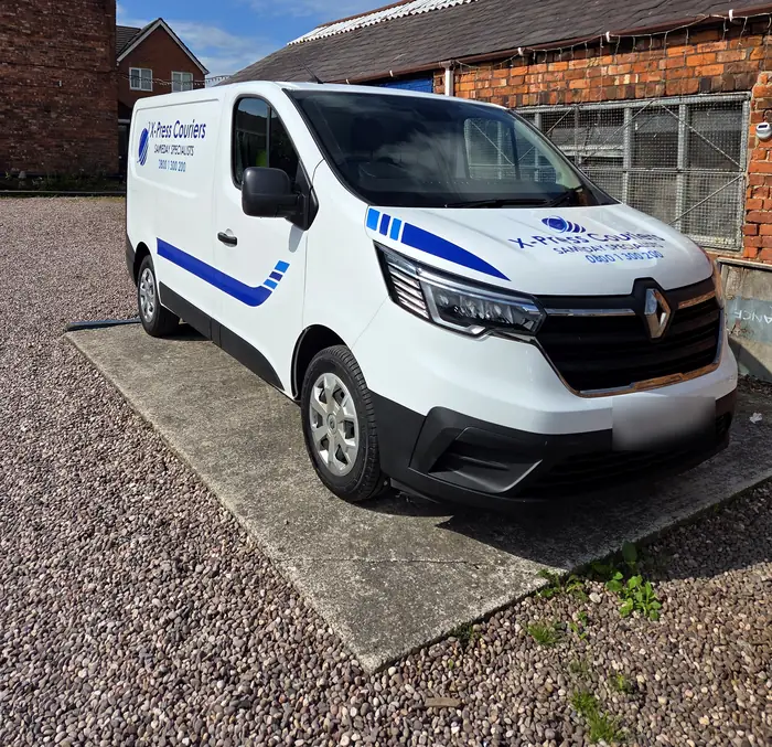 X-Press Couriers van in Sameday Specialists livery